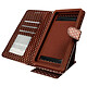 Avizar Etui à Pois Smartphone 5,0 à 5,3 Clapet Portefeuille Support et Miroir marron Housse portefeuille universel à languette magnétique