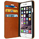 Avizar Étui iPhone 6 , iPhone 6s en cuir veritable et finition surpiqué - Marron Etui portefeuille en cuir grainé pour appareil