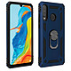 Avizar Coque Huawei P30 Lite Bi matières Bague Support Vidéo bleu nuit Coque de protection spécialement conçue pour le appareil, Bleu Nuit