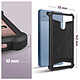 Avizar Coque Smartphone 4.3'' à 4.7'' Silicone Gel Coins Renforcés Dos Effet Cuir Noir pas cher