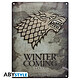 Game Of Thrones - Plaque métal Stark (28x38) Plaque en métal Game Of Thrones, modèle Stark (28x38).