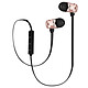 Avizar Écouteurs Sans fil Bluetooth Magnétiques Télécommande et Micro Rose champagne - Écouteurs Bluetooth magnétique spécial Running noir avec embouts roses gold.