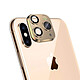 Avizar Faux Appareil Photo pour iPhone 11 Pro Autocollant Protège Caméra en Verre - Film de protection conçu pour iPhone XS Max, or