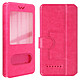 Avizar Étui Smartphone Universel Taille 3XL Fenêtres D'affichage et Décrochage fuschia - Étui folio universel à double fenêtres avec languette magnétique pour appareil.