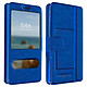 Étui pour Smartphone Universel Taille XXL Fenêtres D'affichage, Décrochage Bleu roi - Étui folio universel à double fenêtres avec languette magnétique pour smartphone.