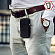 Étui Ceinture pour Smartphone Passant Ceinture Mousqueton Lanière 2 Poches Noir pas cher