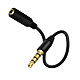 Avizar Adaptateur Jack Mâle 3.5mm vers Jack Femelle 3.5mm Son de Qualité 90mm Noir Câble adaptateur audio Jack 3.5mm vers Jack 3.5mm femelle à 4 pôles