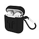 Avizar Coque pour AirPods 1 / 2 Souple Anti-traces Anti-rayures avec Mousqueton Noir Protection intégrale spécialement conçue pour les Apple AirPods 1 et 2, noir
