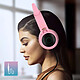 Avizar Casque Audio Bluetooth Design Oreilles Chat Animation lumineuse 12h Rose pas cher