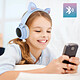 Avis Avizar Casque Audio Sans Fil Bluetooth 5.0 Design Oreilles de Chat avec LED Bleu clair