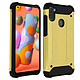 Avizar Coque Samsung A11 / M11 Design Relief Bi-matière Antichoc Antichute 1.8m Or Coque de protection spécialement conçue pour le appareil