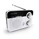 Metronic 477220 - Radio portable FM Vintage - noir et blanc Radio portable FM Vintage - noir et blanc