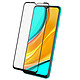 Avizar Film Écran Xiaomi Redmi 9 Verre Trempé 9H Antichoc Anti-traces Contour Noir - Film de protection spécialement conçu pour Xiaomi Redmi 9