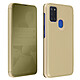 Avizar Housse Samsung A21s Clapet translucide Design Miroir Support Vidéo doré Housse de protection intégrale spécialement conçue pour Samsung Galaxy A21s