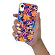 LaCoqueFrançaise Coque iPhone Xr Silicone Liquide Douce lilas Fleurs violettes et oranges . pas cher
