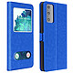 Avizar Housse Samsung S20 FE Étui Intégral Double Fenêtre Support Vidéo bleu Housse de protection spécialement conçue pour Samsung Galaxy S20 FE.