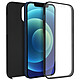 Avizar Coque Apple iPhone 12 / 12 Pro Protection Arrière Rigide et Avant Souple noir - Coque de protection spécialement conçue pour appareil