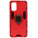 Avizar Coque Xiaomi Poco M3 Hybride Antichoc Bague Métallique Support rouge Coque de protection spécialement conçue pour le appareil, Ring Collection
