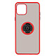 Avizar Coque iPhone 12 / 12 Pro Bi-matière Bague Métallique Fonction Support rouge Coque de protection spécialement conçue pour appareil.