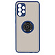 Avizar Coque Galaxy A52 et A52s Bi-matière Bague Métallique Fonction Support bleu Coque de protection spécialement conçue pour appareil.