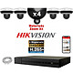 HIKVISION Kit Vidéo Surveillance PRO IP : 4x Caméras POE Dômes motorisée IR 20M 4MP + Enregistreur NVR 4 canaux H265+ 2000 Go