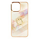 Avizar Coque iPhone 12 et 12 Pro Bi-matière Bague de maintien Motif marbre Rose gold Coque de protection à motif marbre champagne spécialement conçue pour appareil.