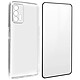 Avizar Coque Realme GT Silicone Souple Film Verre Trempé 9H Noir Noir Pack de protection 360° Transparent avec verre trempé incurvé à bords noirs spécialement conçu pour Realme GT.