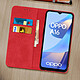 Acheter Avizar Étui Oppo A16 et A16s Folio Portefeuille Fonction Support Vidéo rouge