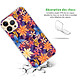 Avis LaCoqueFrançaise Coque iPhone 13 Pro 360 intégrale transparente Motif Fleurs violettes et oranges Tendance .