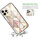 Avis Evetane Coque iPhone 13 Pro Coque Soft Touch Glossy Marbre Rose Losange Design