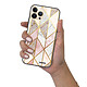 Evetane Coque iPhone 13 Pro Coque Soft Touch Glossy Marbre Rose Losange Design pas cher