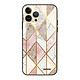Evetane Coque iPhone 13 Pro Coque Soft Touch Glossy Marbre Rose Losange Design Coque iPhone 13 Pro Coque Soft Touch Glossy Marbre Rose Losange Design