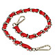 Avizar Bijou de Téléphone Chaîne Tressée Argent Simili Cuir 40cm Rouge Chaîne de téléphone avec crochet compatible avec toutes les coques cordons.