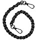 Avizar Bijou de Téléphone Chaîne Métallique Tressée Simili Cuir 40cm Noir - Chaîne de téléphone avec crochet compatible avec toutes les coques cordons.