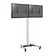 KIMEX 031-1223K2 Support sur roulettes pour 2 écrans TV 50'' - 55'' - Hauteur 240cm - Inclinable