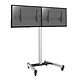 KIMEX 031-1222K2 Support sur roulettes pour 2 écrans TV 50'' - 55'' - Hauteur 175cm - Inclinable