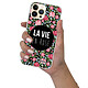 Evetane Coque iPhone 13 Pro 360 intégrale transparente Motif La Vie en Rose Tendance . pas cher