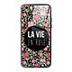 Evetane Coque en verre trempé iPhone 6 Plus / 6S Plus La Vie en Rose . Coque en verre trempé iPhone 6 Plus / 6S Plus La Vie en Rose Ecriture Tendance et Design .