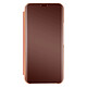 Avizar Étui Clear View Samsung Galaxy S22 avec Clapet Miroir Support Vidéo rose gold - Étui spécialement conçu pour votre Samsung Galaxy S22
