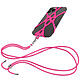 Avizar Cordon Smartphone avec Silicone Universel Extensible Réglable 90cm rose fuschia - Votre cordon smartphone avec attache pour une utilisation tendance et quotidienne