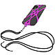 Avizar Cordon Téléphone Tour du cou Réglable 90cm avec Attache en Silicone Violet - Cette lanière est réglable jusqu'à 90 cm en nylon pour un ajustement confortable