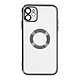 Avizar Coque iPhone 11 Silicone Bloc Caméra Couvert Transparent Contour Noir Chromé Coque spécialement conçue pour le IPhone 11