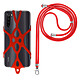 Avizar Cordon Smartphone avec Silicone Universel Extensible Réglable 90cm Rouge - Votre cordon smartphone avec attache pour une utilisation tendance et quotidienne