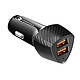Forcell Chargeur Voiture Double USB 36W Quick Charge 3.0 Elégant Carbone Carbone Votre chargeur voiture finition carbone signé Forcell pour recharger vos batteries durant tous vos trajets
