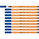 STABILO Stylo-Feutre POINT 88 Pointe Fine 0,4 mm Bleu Outremer x 10 Feutre à pointe fine