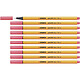 STABILO Stylo-Feutre POINT 88 Pointe Fine 0,4 mm Rouge FLUO x 10 Feutre à pointe fine