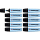 STABILO Surligneur BOSS ORIGINAL Rechargeable Pointe Biseautée 2-5 mm Bleu x 10 Surligneur