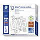 STAEDTLER Etui de 12 mines 'Mars micro carbon' 0,5 mm H x 12 Porte-mines