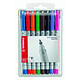 STABILO Pochette de 8 Feutre pour Transaprent OHPen encre soluble Pointe fine x 5 Marqueur pour tableaux blancs