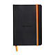 CLAIREFONTAINE Rhodiarama carnet souple A6 144 pages ligné ivoire 90g ferme élastique - Noir Carnet